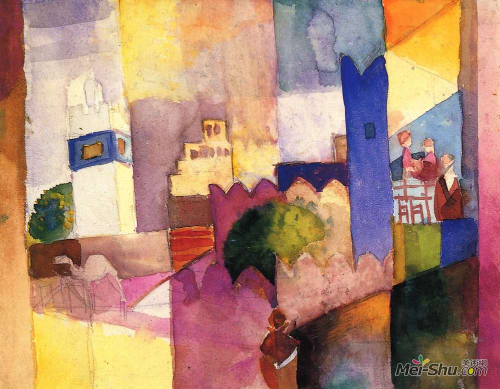 AugustSeptember,september 《凯鲁万(iii)》奥古斯特·麦克(august macke)高清作品欣赏