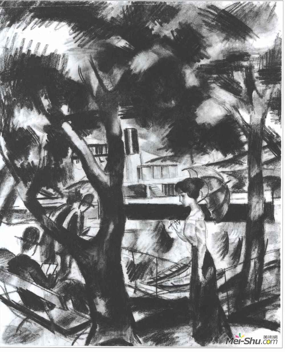 奥古斯特·麦克(August Macke)高清作品《水上之路》
