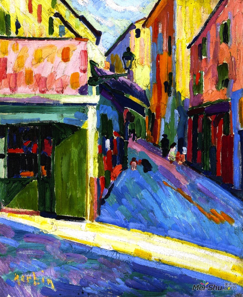 奥古斯特·赫尔宾(Auguste Herbin)高清作品《巴斯蒂亚的一条街》