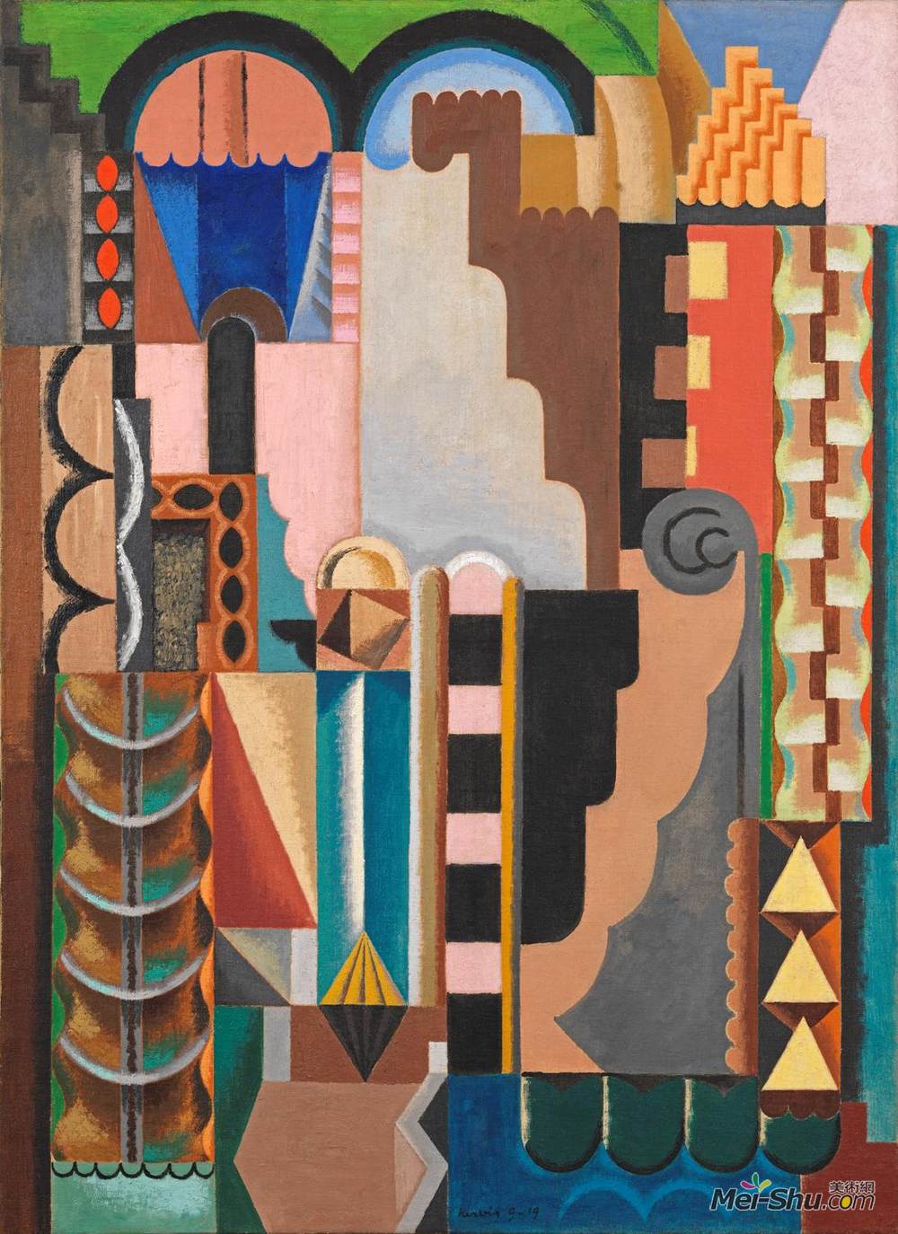 奥古斯特·赫尔宾(Auguste Herbin)高清作品《纪念碑》
