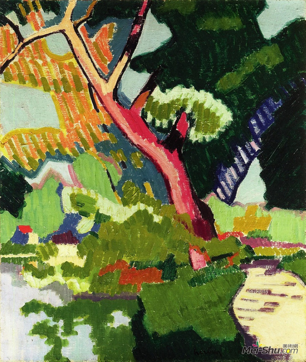 奥古斯特·赫尔宾(Auguste Herbin)高清作品《水路的风景》