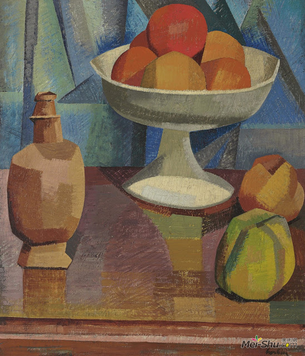 奥古斯特·赫尔宾(Auguste Herbin)高清作品《静物与橘子》