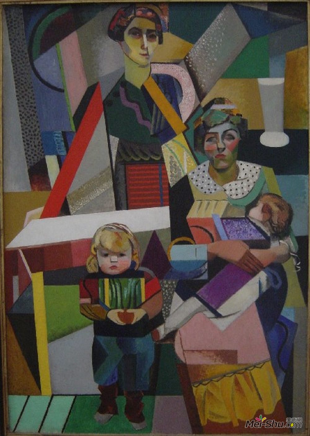 奥古斯特·赫尔宾(Auguste Herbin)高清作品《妇女和儿童》