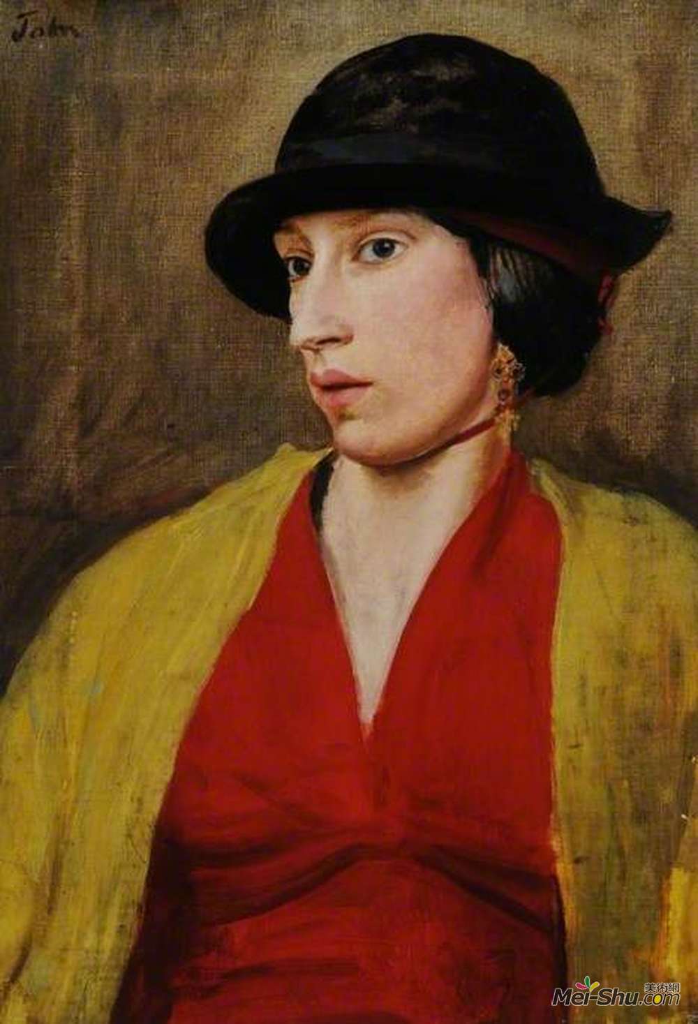 奥古斯都·约翰(Augustus John)高清作品《施瓦布夫人伦道夫》