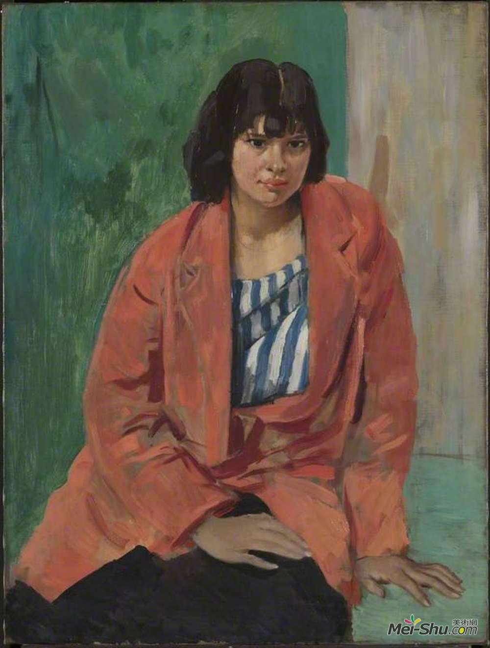 奥古斯都·约翰(Augustus John)高清作品《橙色夹克》