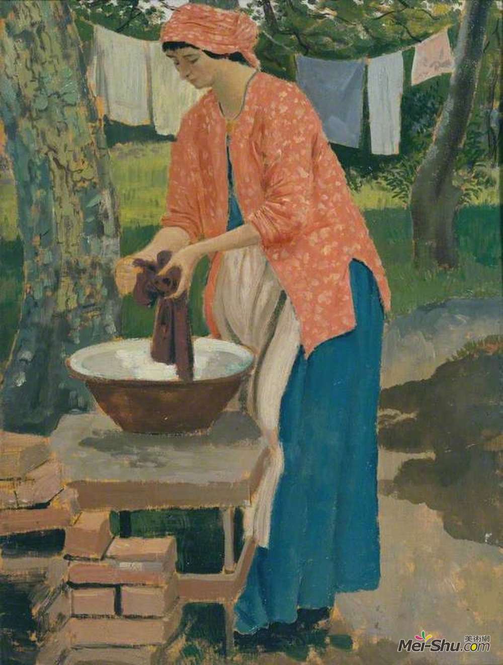 奥古斯都·约翰(Augustus John)高清作品《洗衣日》