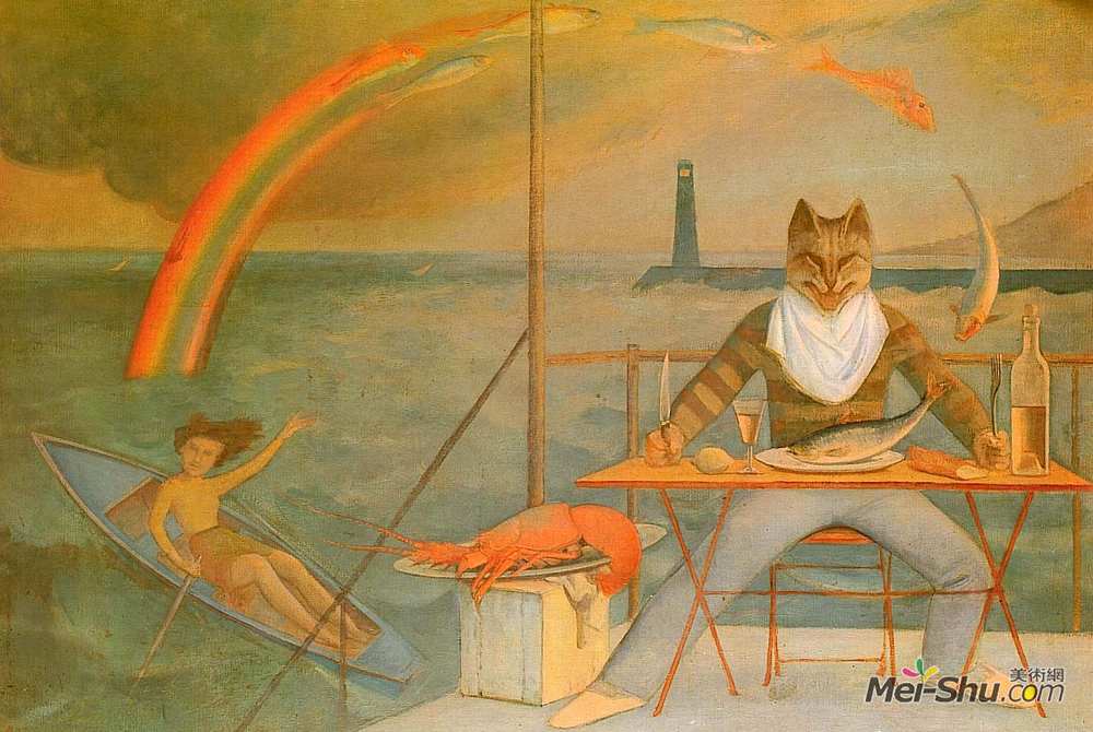 巴尔蒂斯(Balthus)高清作品《《地中海的猫》
