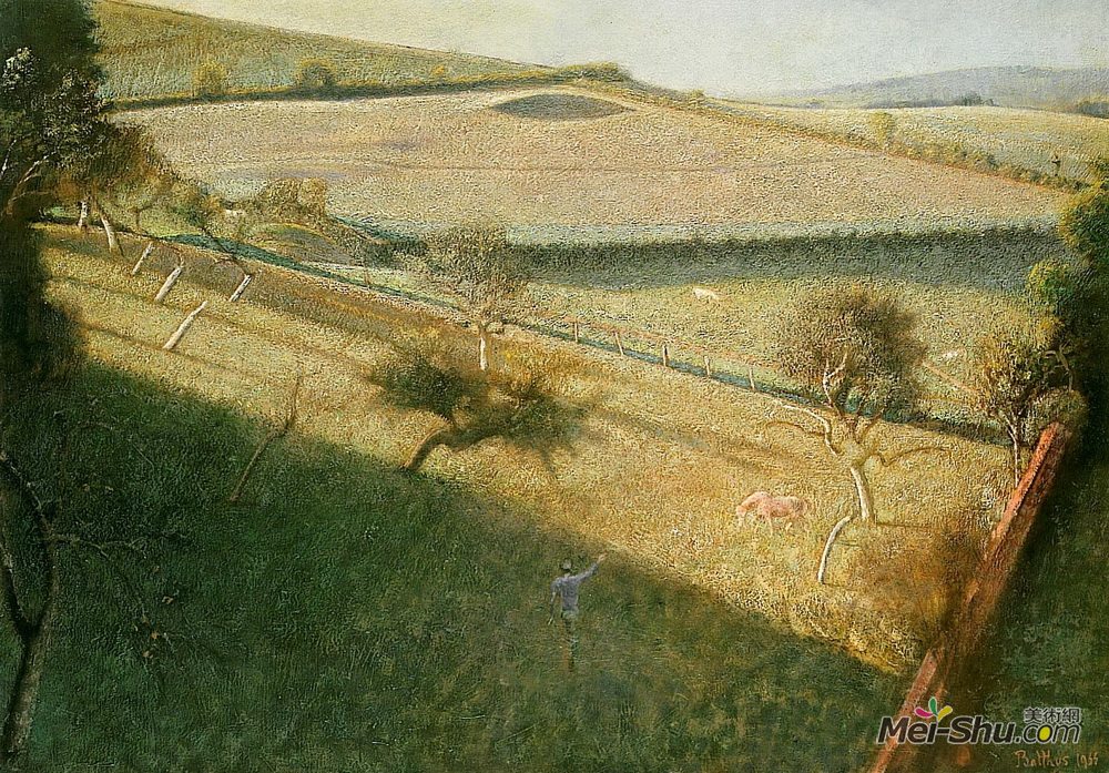 巴尔蒂斯(Balthus)高清作品《树木景观（三角场）》