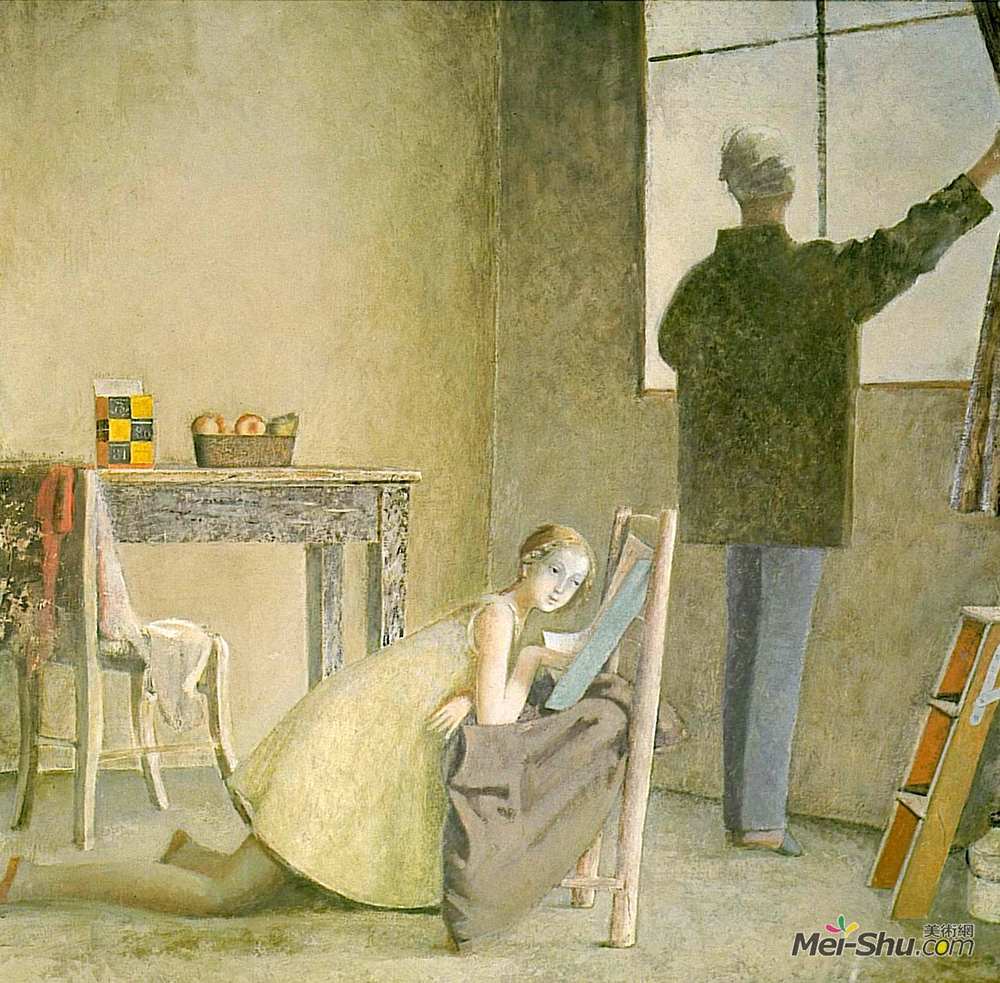 巴尔蒂斯(Balthus)高清作品《画家及其模型》