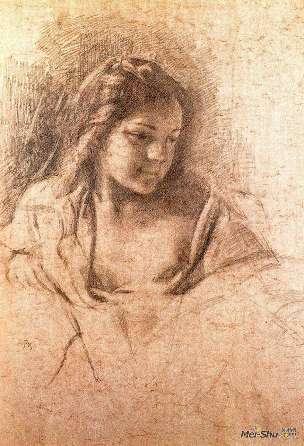 巴尔蒂斯(Balthus)高清作品《少女的半身像》