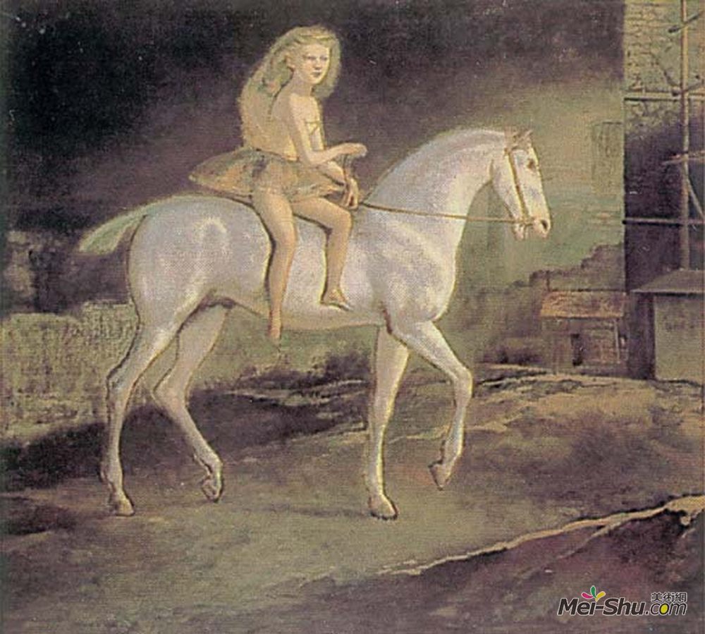 巴尔蒂斯(Balthus)高清作品《白马上的女孩》
