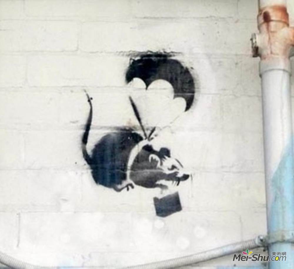 班克斯(Banksy)高清作品《跳伞大鼠》