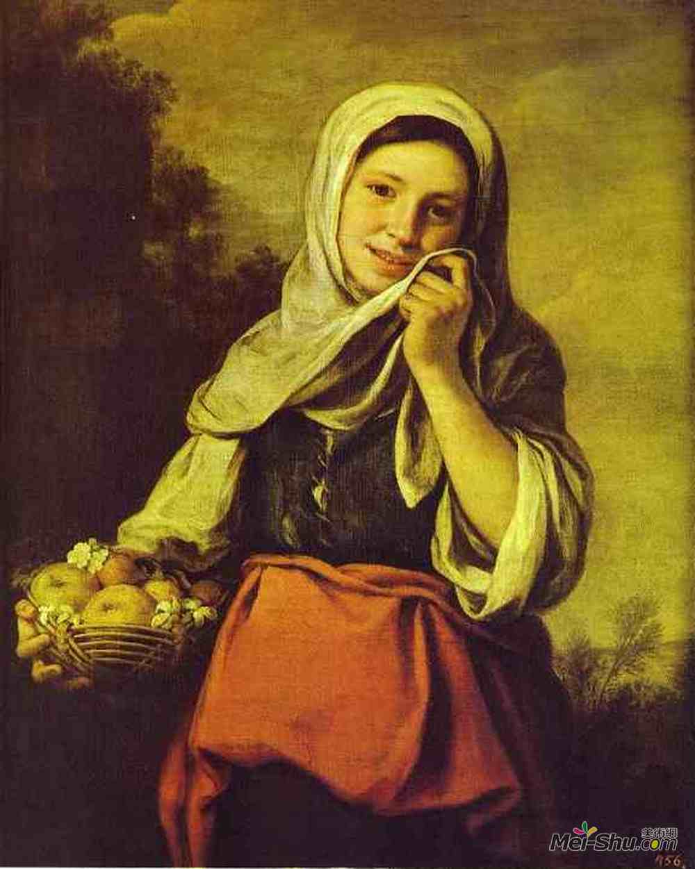 巴托洛梅·埃斯特万·穆立罗(Bartolome Esteban Murillo)高清作品《有水果的女孩》