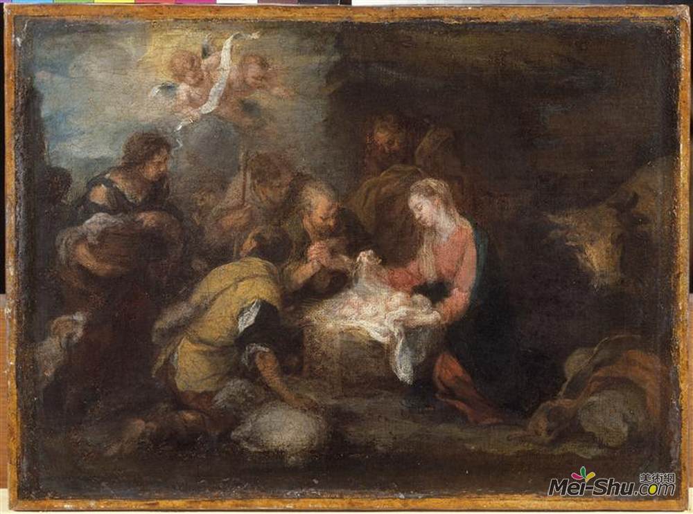 巴托洛梅·埃斯特万·穆立罗(Bartolome Esteban Murillo)高清作品《牧羊人的朝拜》