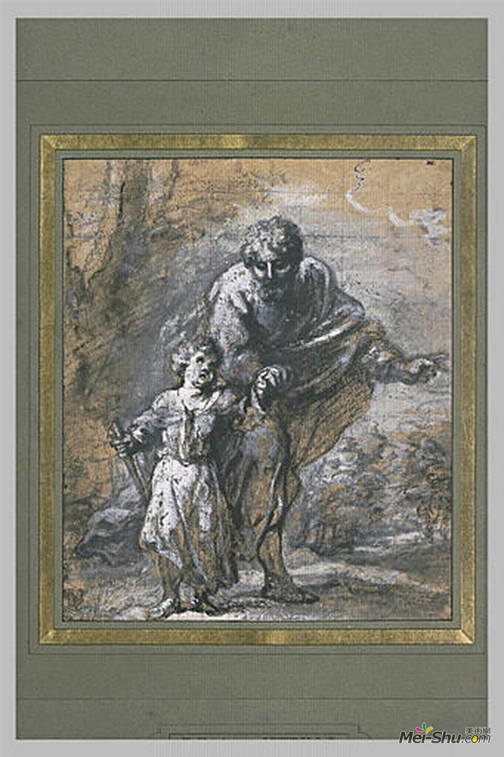 巴托洛梅·埃斯特万·穆立罗(Bartolome Esteban Murillo)高清作品《散步圣约瑟夫和婴儿耶稣》