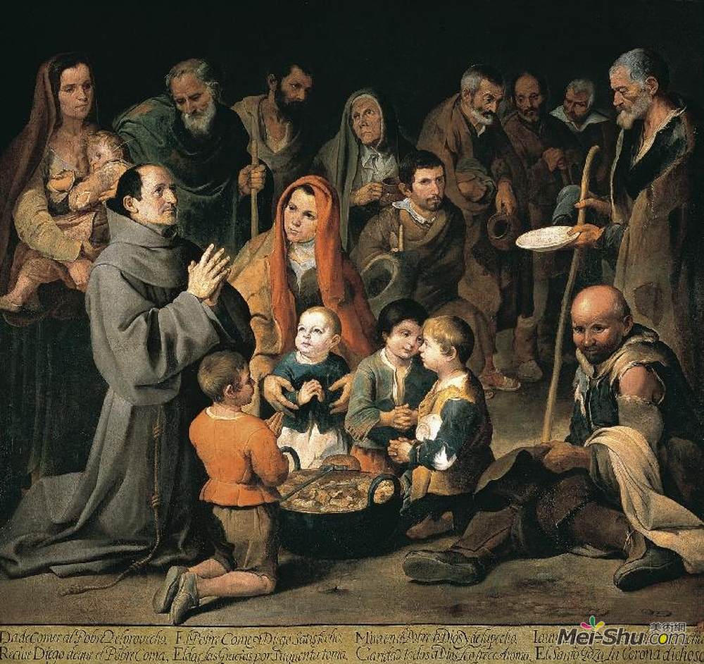 巴托洛梅·埃斯特万·穆立罗(Bartolome Esteban Murillo)高清作品《圣迭戈施舍》