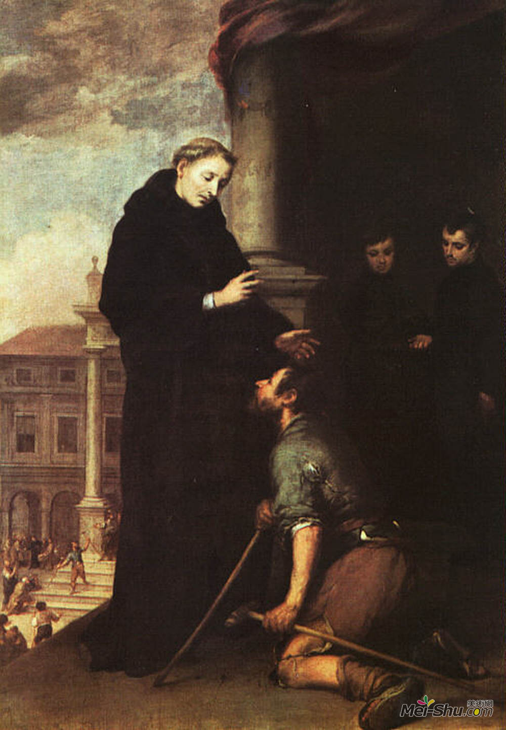 巴托洛梅·埃斯特万·穆立罗(Bartolome Esteban Murillo)高清作品《维拉纽瓦的圣托马斯分发施舍》