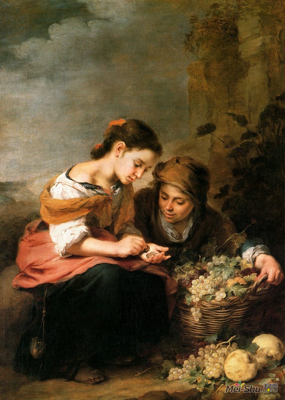 巴托洛梅·埃斯特万·穆立罗(Bartolome Esteban Murillo)高清作品《卖水果的小贩》