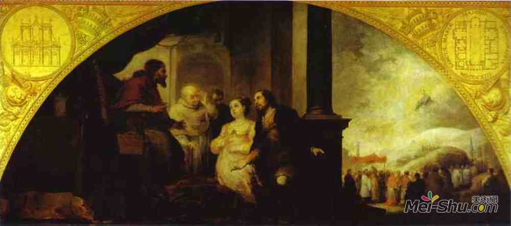 巴托洛梅·埃斯特万·穆立罗(Bartolome Esteban Murillo)高清作品《The Story of the Foundation of Santa Maria Maggiore in Rome:》