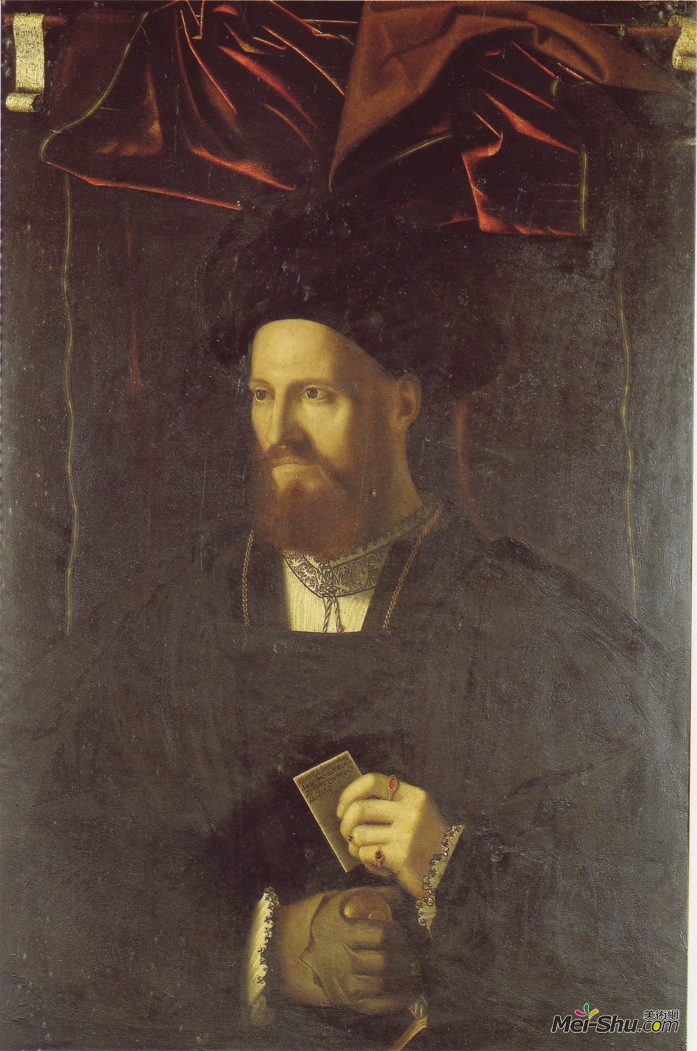 巴托罗密欧·维内托(Bartolomeo Veneto)高清作品《Portrait of Bernardino Da Lesmo》