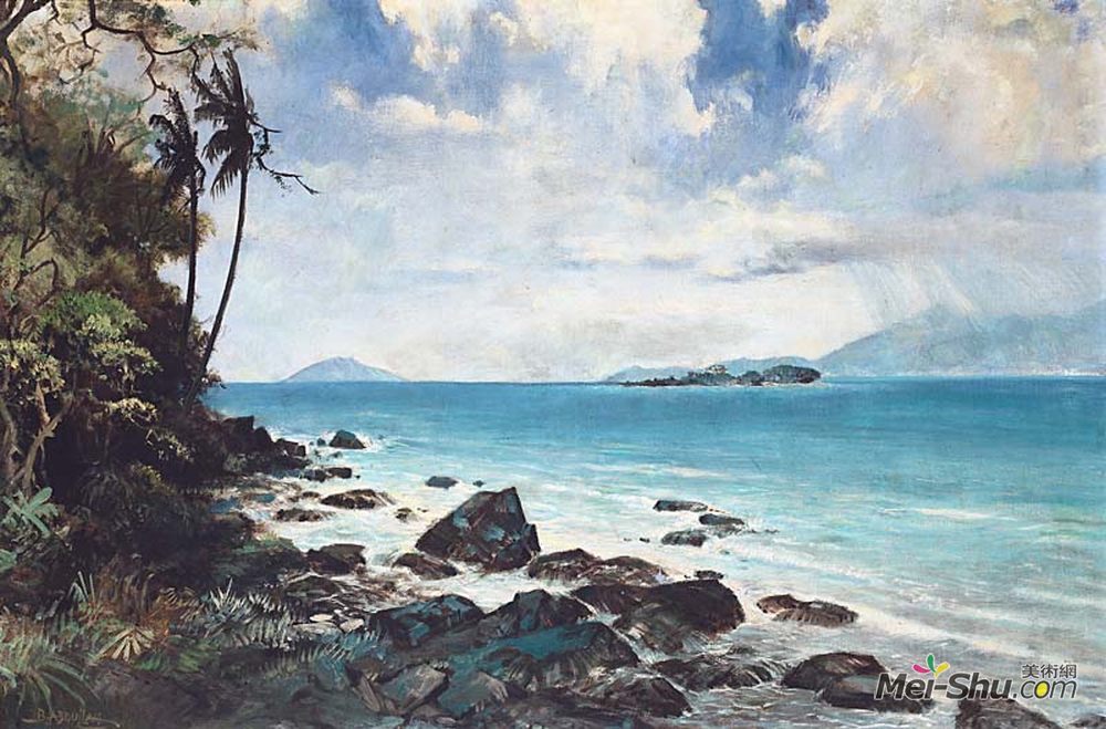 巴苏基阿卜杜拉(Basuki Abdullah)高清作品《海景》