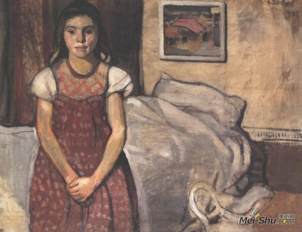 贝拉克佐贝尔(Bela Czobel)高清作品《床前女孩》