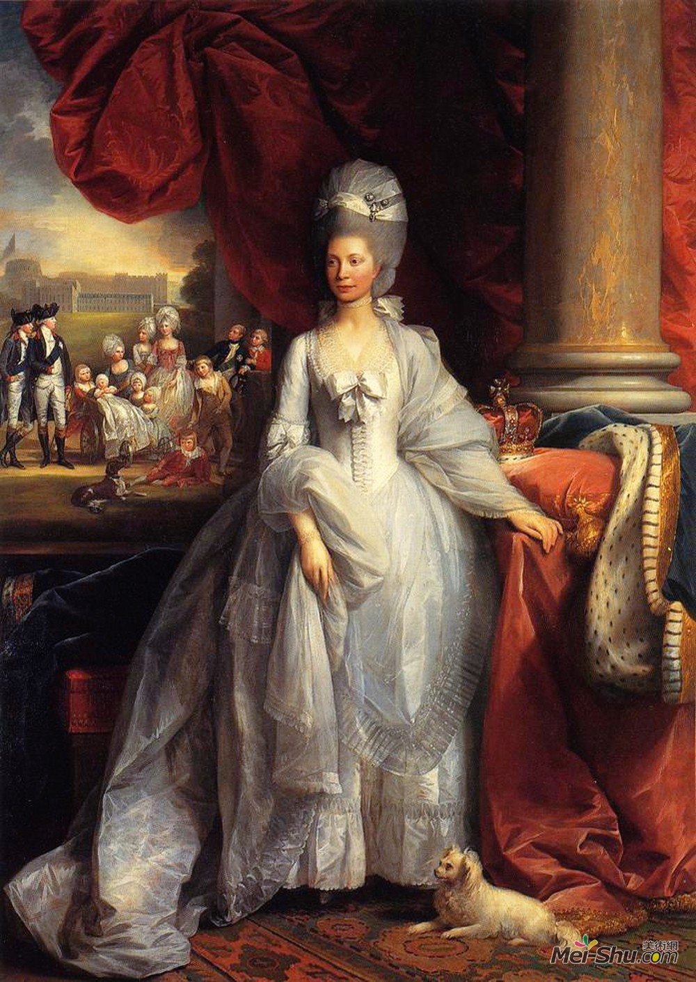 《英国女王夏洛特的肖像,风》本杰明·韦斯特(benjamin west)高清作品