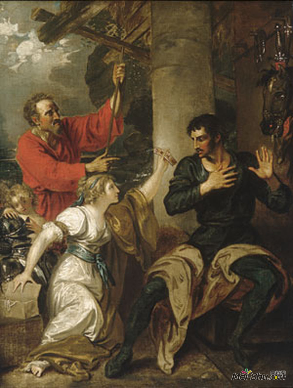 本杰明·韦斯特(Benjamin West)高清作品《《少女与奥兰多》