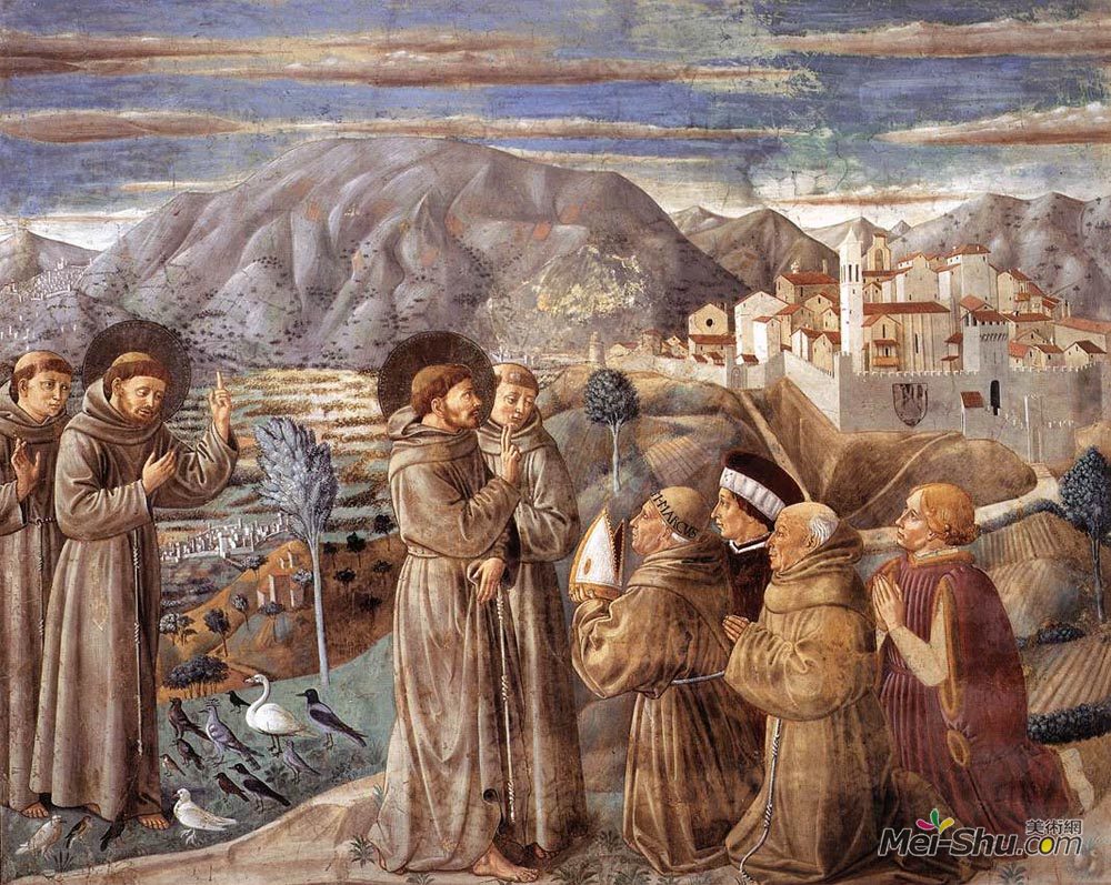 贝诺佐·哥佐利(Benozzo Gozzoli)高清作品《鸟语花香》