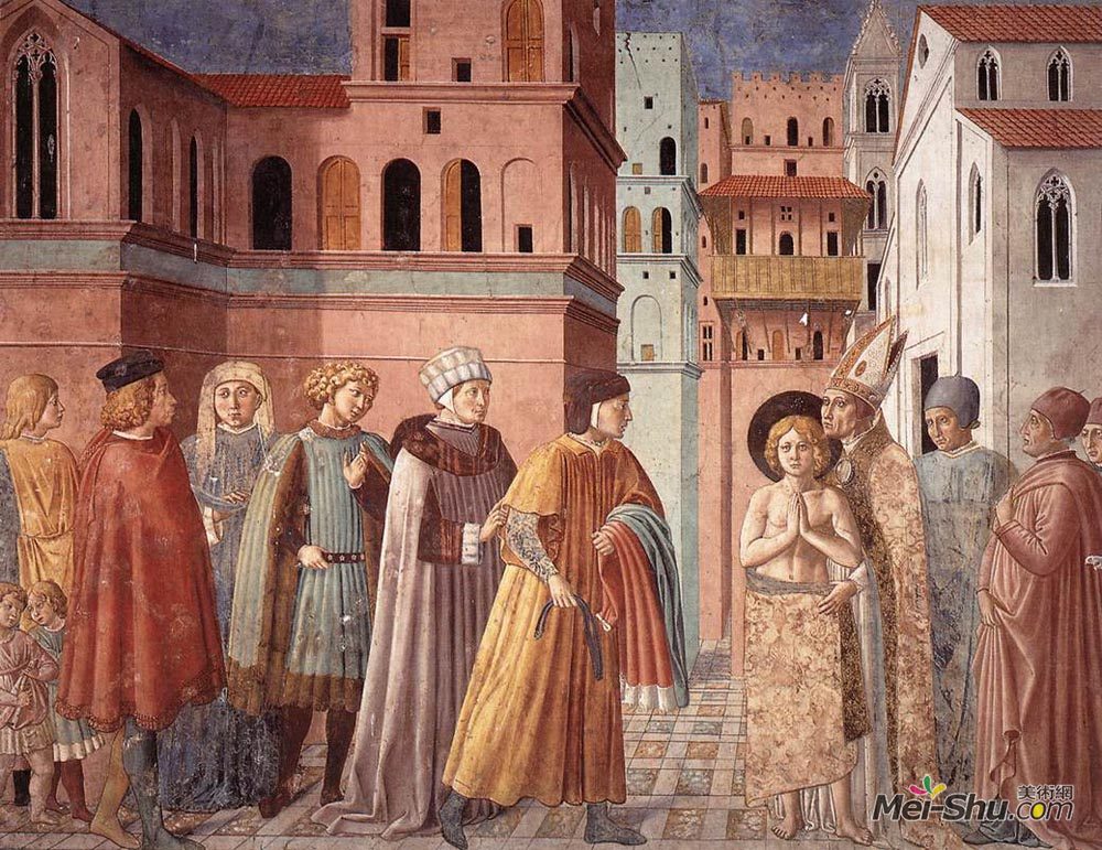 贝诺佐·哥佐利(Benozzo Gozzoli)高清作品《弃世之物与阿西西服饰主教》