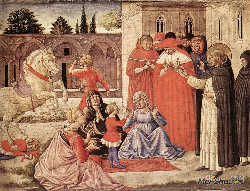 贝诺佐·哥佐利(Benozzo Gozzoli)高清作品《圣多米尼克-拿破仑-奥尔西尼》