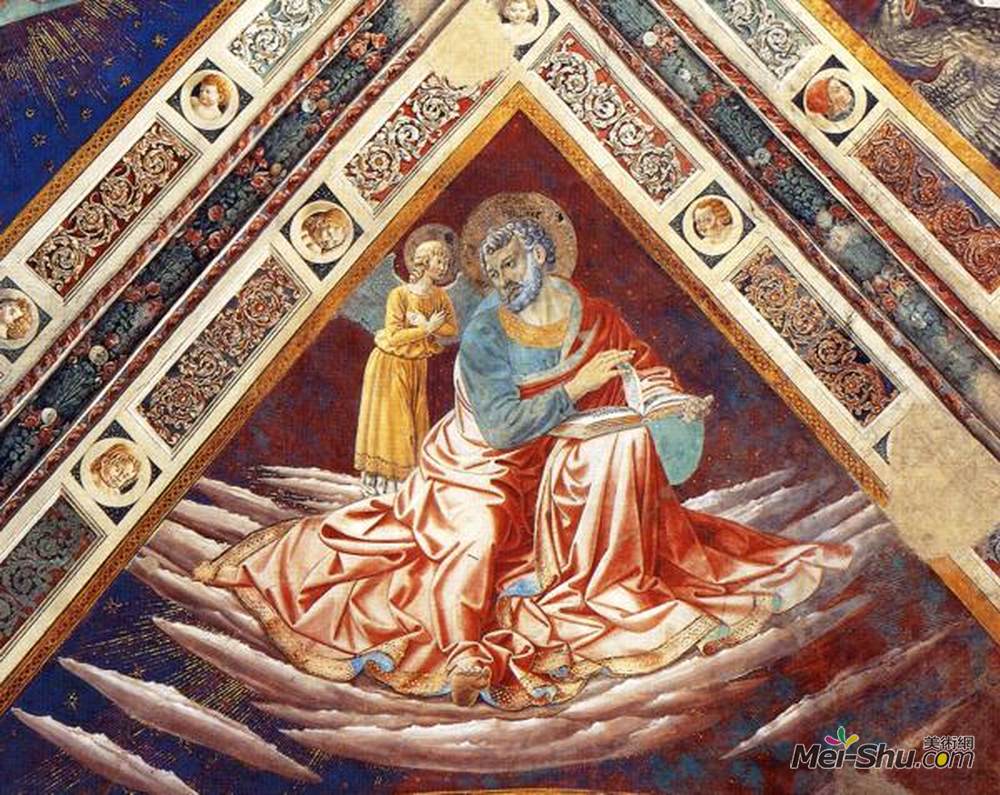 贝诺佐·哥佐利(Benozzo Gozzoli)高清作品《圣马修（四福音传教士的细节）》