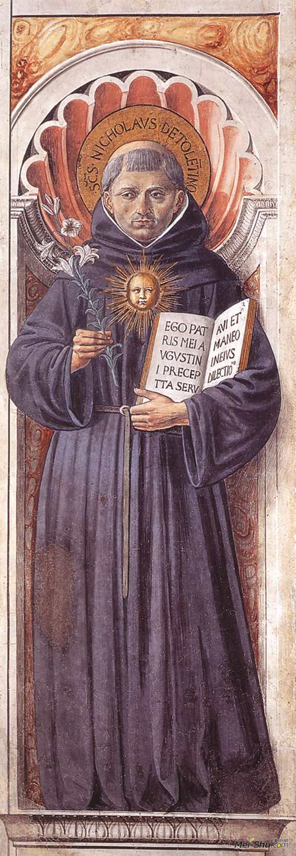 贝诺佐·哥佐利(Benozzo Gozzoli)高清作品《托伦蒂诺的圣尼古拉斯》