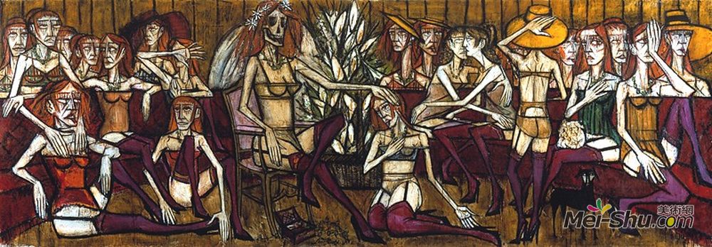 贝尔纳·布菲(Bernard Buffet)高清作品《Les Folles: La mari&ée》