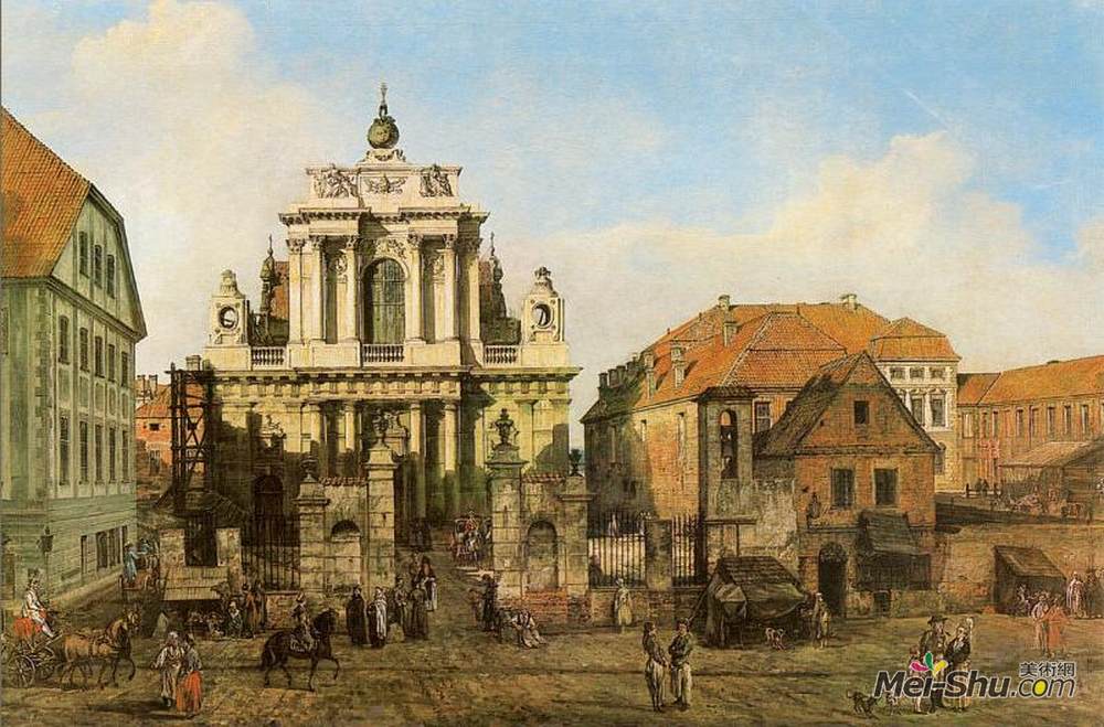 贝尔纳多·贝洛托(Bernardo Bellotto)高清作品《华沙卡梅利特教堂》