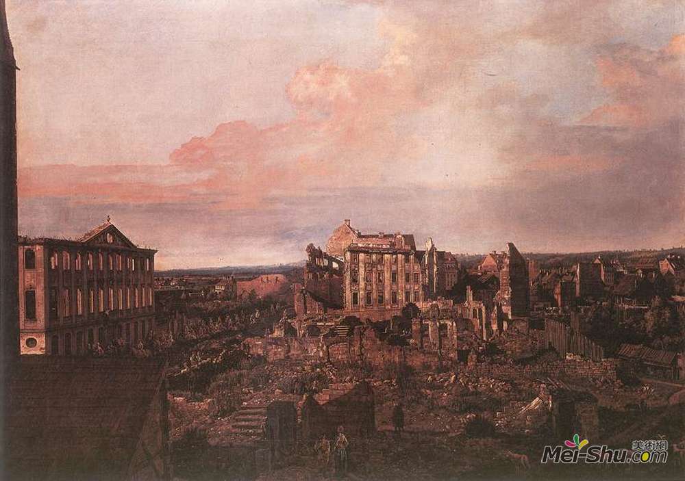 贝尔纳多·贝洛托(Bernardo Bellotto)高清作品《德累斯顿，菲律宾的废墟》