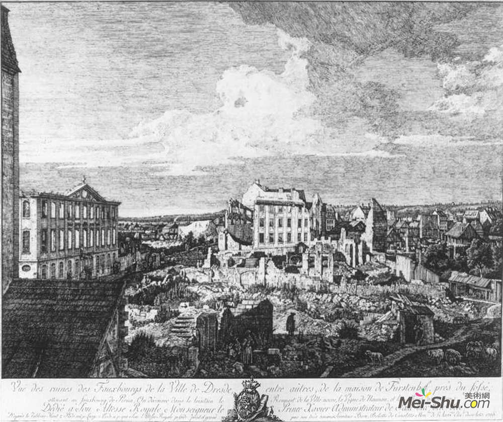 贝尔纳多·贝洛托(Bernardo Bellotto)高清作品《德累斯顿，菲律宾的废墟》