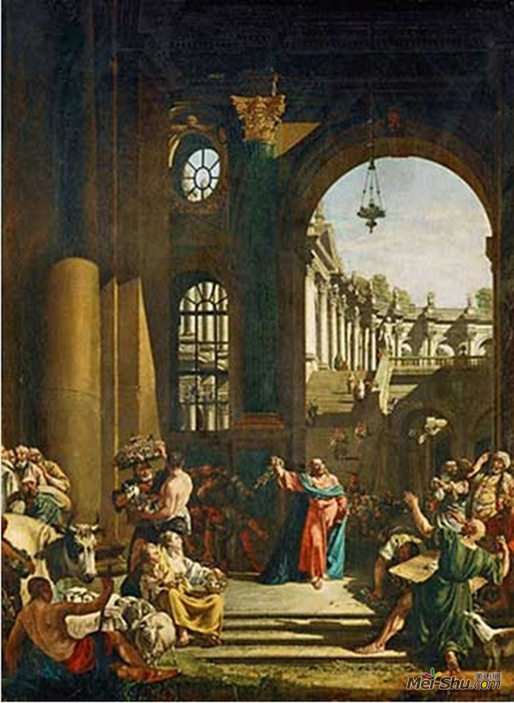贝尔纳多·贝洛托(Bernardo Bellotto)高清作品《耶稣净化圣殿》
