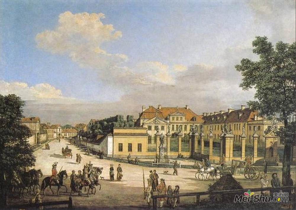 贝尔纳多·贝洛托(Bernardo Bellotto)高清作品《Mniszech Palace in Warsaw》