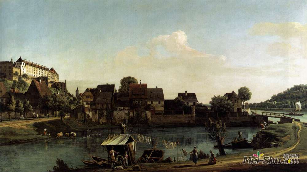 贝尔纳多·贝洛托(Bernardo Bellotto)高清作品《从港口城市看到的皮尔纳》