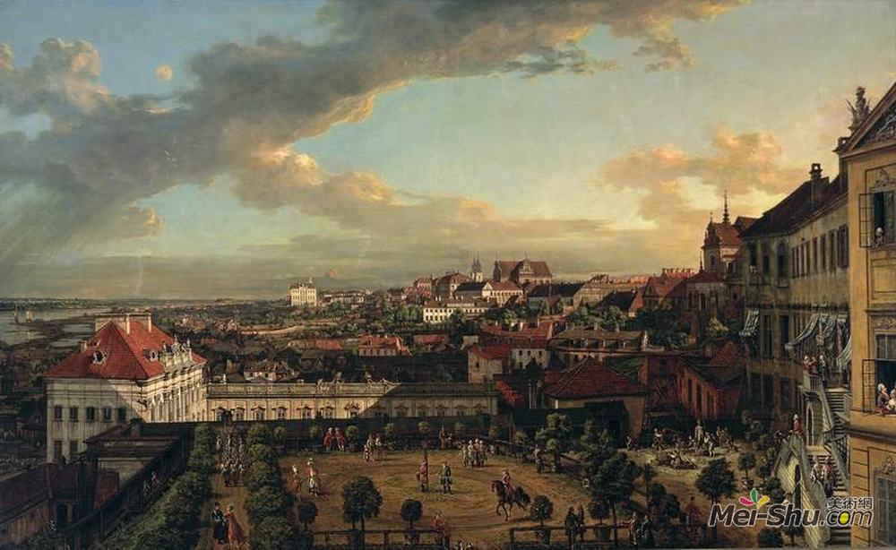 贝尔纳多·贝洛托(Bernardo Bellotto)高清作品《视图从阳台华沙皇家城堡》