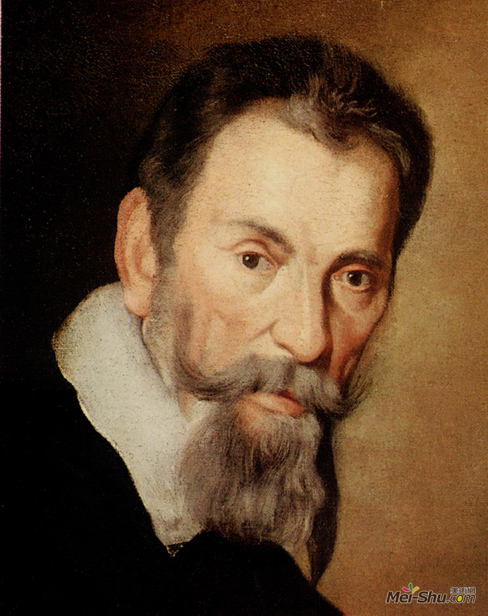 别·斯特劳兹(Bernardo Strozzi)高清作品《克劳迪奥·蒙特威尔第画像》