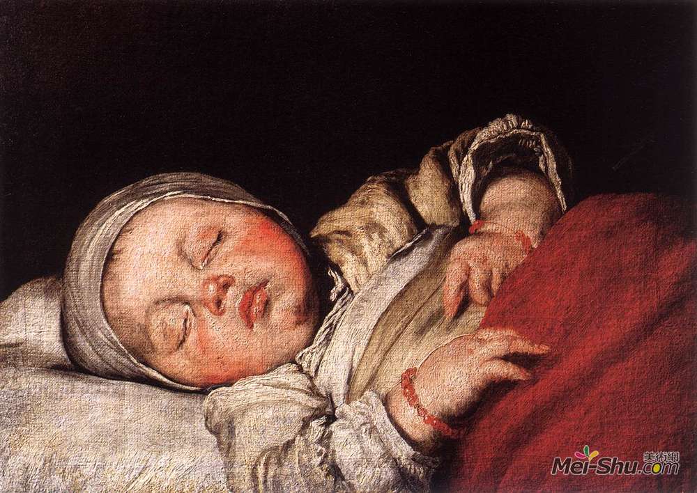 别·斯特劳兹(Bernardo Strozzi)高清作品《熟睡的孩子》