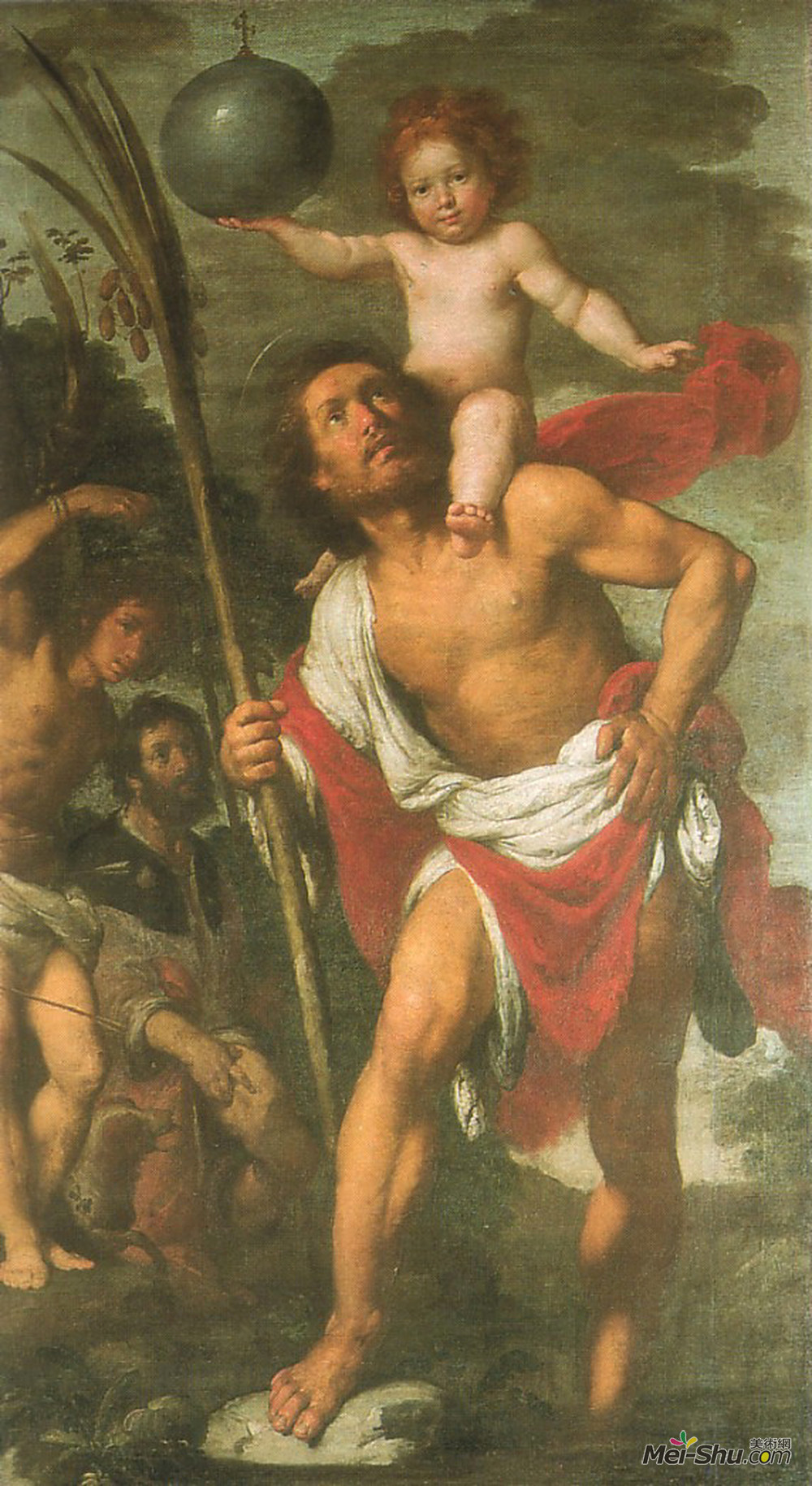 别·斯特劳兹(Bernardo Strozzi)高清作品《圣克里斯托弗，圣塞巴斯蒂安，圣罗伊》