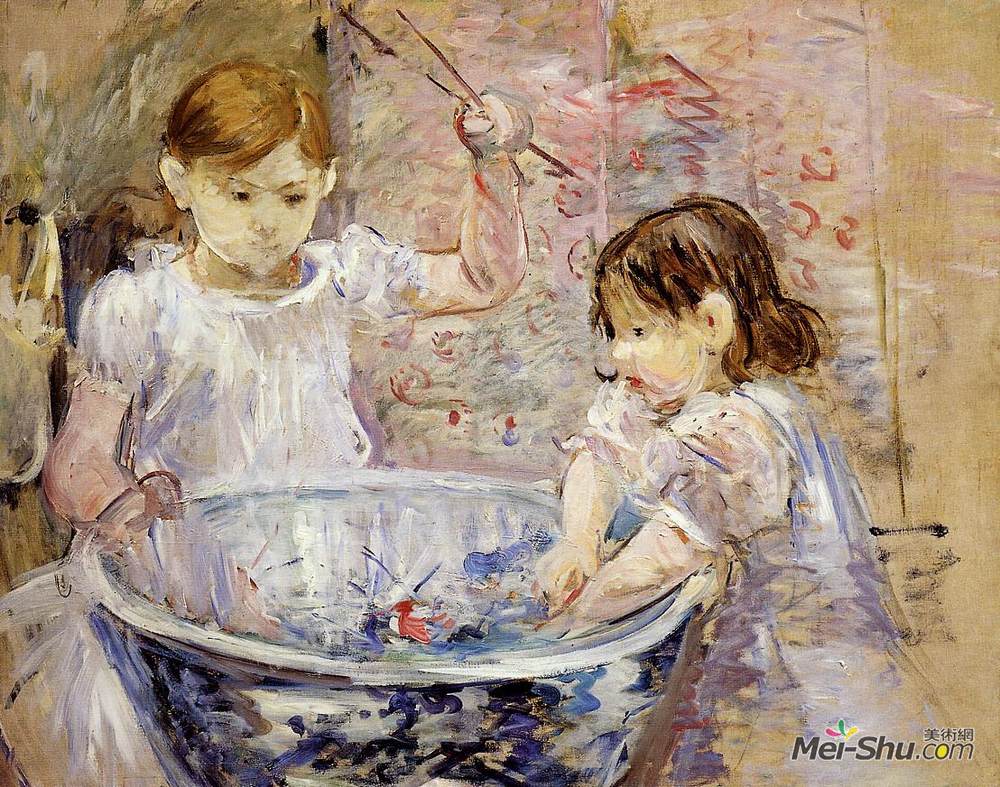 贝尔特·摩里索特(Berthe Morisot)高清作品《盆地儿童》