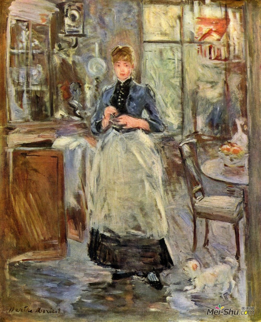 贝尔特·摩里索特(Berthe Morisot)高清作品《在餐厅里》