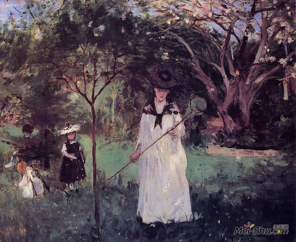 贝尔特·摩里索特(Berthe Morisot)高清作品《猎蝶》