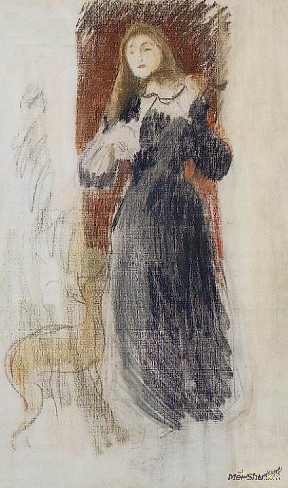 贝尔特·摩里索特(Berthe Morisot)高清作品《小提琴》