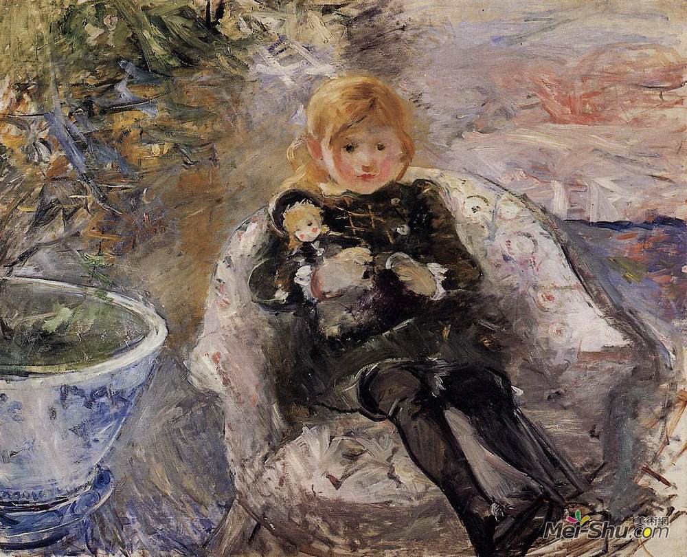 贝尔特·摩里索特(Berthe Morisot)高清作品《娃娃娃娃》