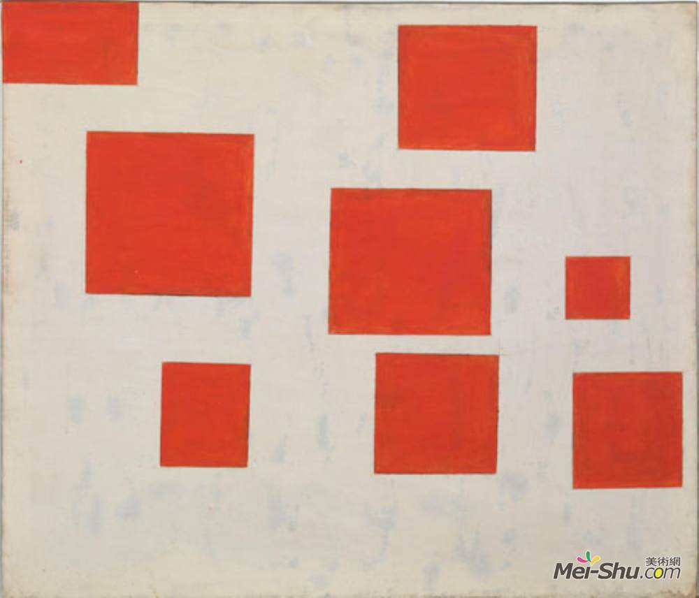 布尔奇?帕勒莫(Blinky Palermo)高清作品《Komposition mit 8 roten Rechtecken (Composition with 8 Red R》